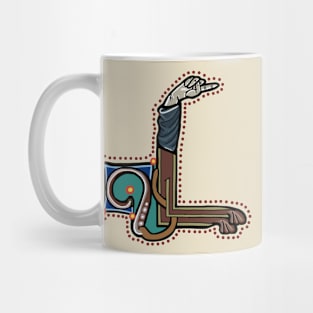 Letter L Manicule W 14C Maastricht Psalter parody Mug